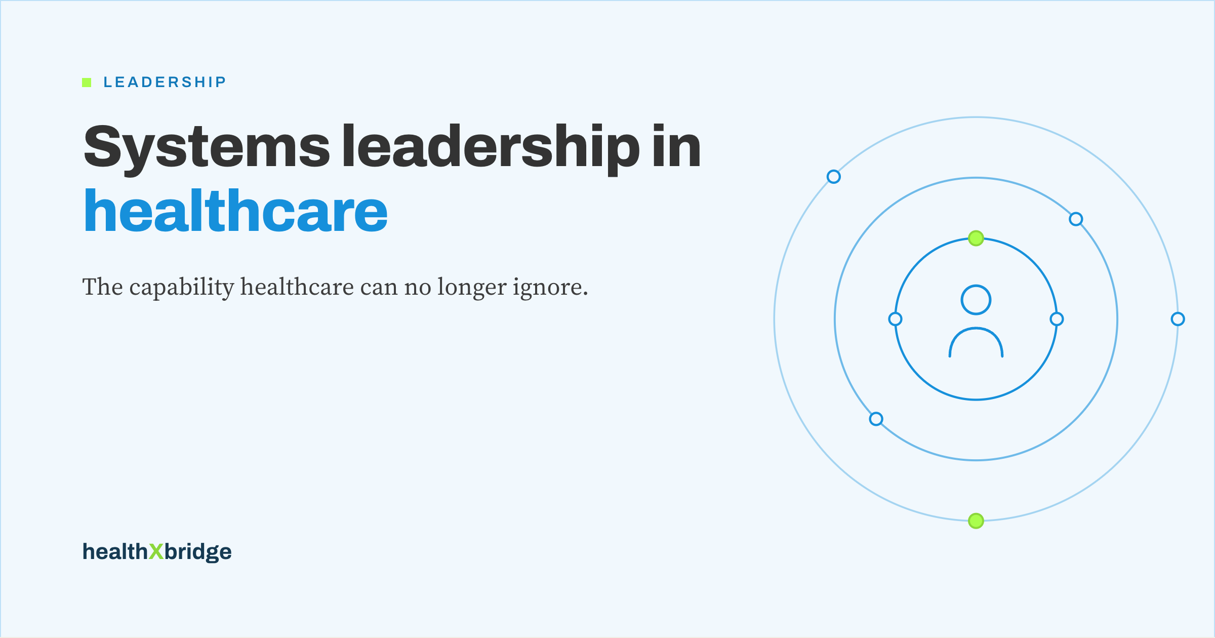 Branded illustration: a leader at the centre of concentric system layers